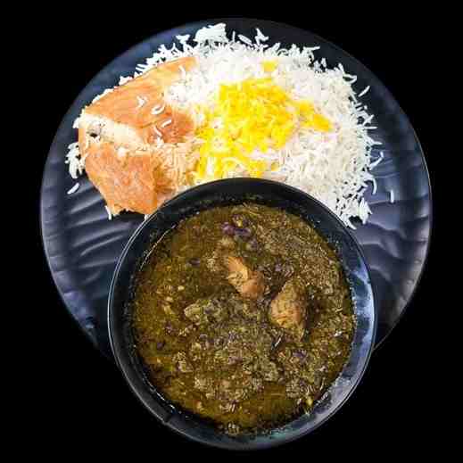 چلو قورمه سبزی